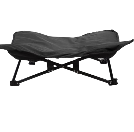 Foldable portable pet bed by Pawlio featuring an elevated design with soft fabric and sturdy frame for comfortable outdoor use.