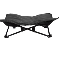 Foldable portable pet bed by Pawlio featuring an elevated design with soft fabric and sturdy frame for comfortable outdoor use.
