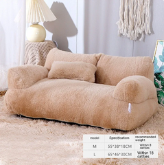 Soft, luxurious plush cat bed by Pawlio featuring a cozy, cushioned design perfect for comfortable feline lounging