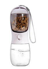 Pawlio portable dog water bottle with spill-proof design, featuring a compact container and a fold-out bowl for easy pet hydration.