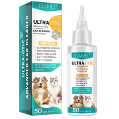 Pawlio Pet Ear Cleaner in a 50ml bottle, designed for gentle ear cleaning of dogs and cats with a natural formula.