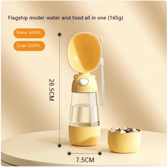Portable Pawlio dog water bottle and feeder with a built-in bowl for travel and easy pet hydration.
