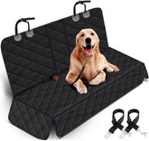Pawlio™ Universal Dog Back Seat Cover showing durable fabric, adjustable straps, and compatibility with car armrest for pet travel protection.