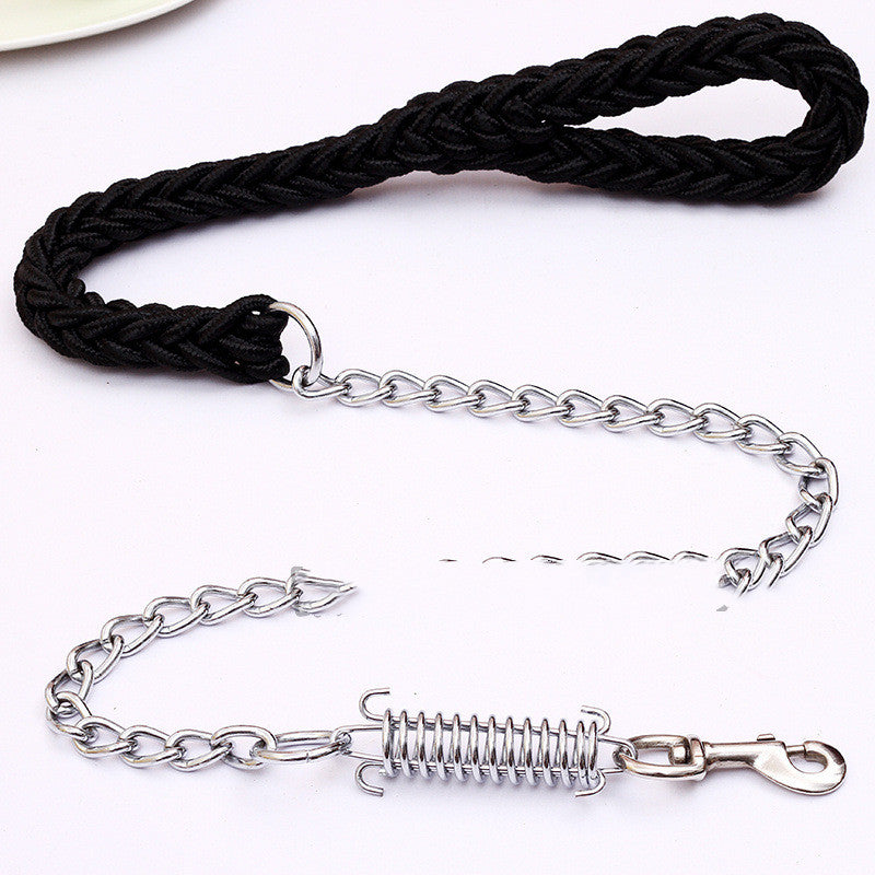 Hand-woven pet leash by Pawlio, stylish and durable for comfortable dog walks, featuring a natural woven design and secure clasp.