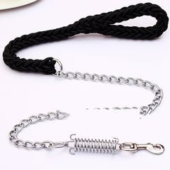 Hand-woven pet leash by Pawlio, stylish and durable for comfortable dog walks, featuring a natural woven design and secure clasp.