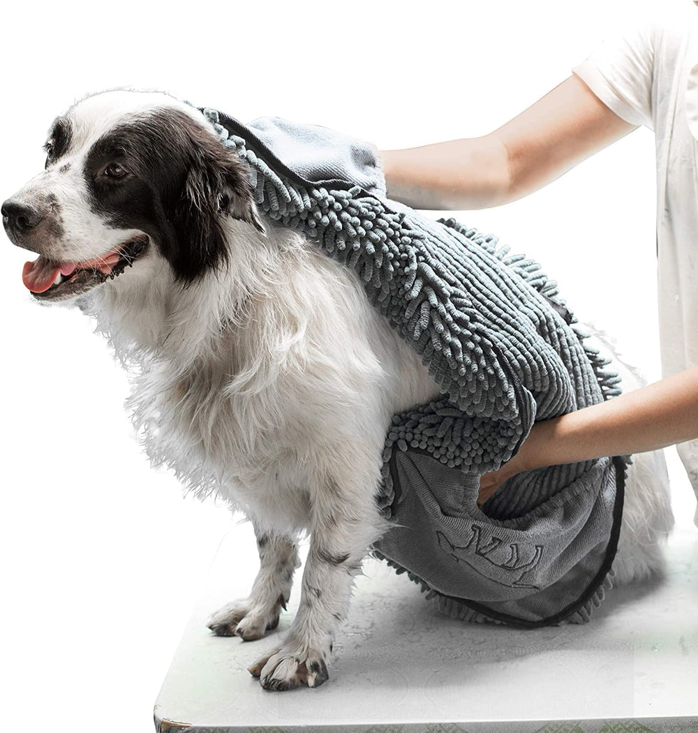 Pawlio™ Ultra-Absorbent Quick-Dry Dog Towel in extra-large microfiber, showing soft, plush fabric ideal for drying pets.