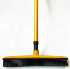 Pet Hair Removal Broom Mop by Pawlio with a wide brush head and sticky surface for effective pet hair cleanup on floors