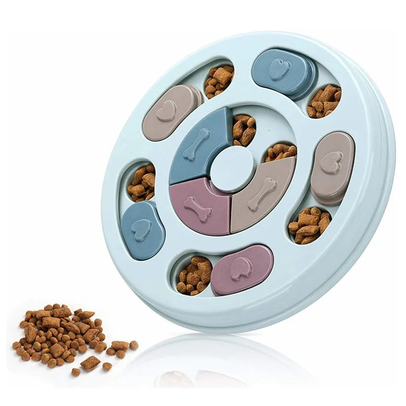 Pawlio™ Interactive Slow Feeder and Dog Puzzle Toy with multiple compartments and treats, designed to challenge and entertain dogs.