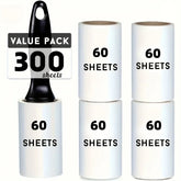 Extra-Sticky Lint Roller for Pet Hair Removal 60 Sheets/Roll,Ideal for Dog & Cat Owners,Perfect for Clothes & Furniture Cleaning