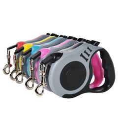 Pawlio™ automatic retractable dog leash in black with 3m and 5m durable lead, suitable for walking small to large dogs.