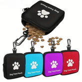 Pawlio™ Portable dog training treat bag, hands-free pouch in black, with adjustable strap and multiple compartments for treats and accessories.
