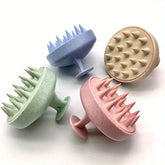 Pawlio silicone shampoo brush for scalp massage and hair washing, with soft bristles for gentle haircare and scalp cleaning.