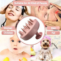 Pawlio silicone shampoo and scalp massage brush for hair washing and body massage, with bristles for gentle cleansing in shower.
