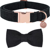 Pawlio™ eco-friendly hemp and cotton bow collar for dogs, featuring a stylish and durable design with a colorful bow accent.