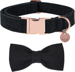 Pawlio™ eco-friendly hemp and cotton bow collar for dogs, featuring a stylish and durable design with a colorful bow accent.