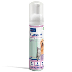 Pawlio Allerderm QuickClean Micellar Pet Foam applied to a dog's coat for gentle cleansing and skin care.