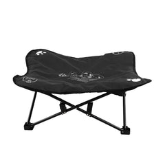 Foldable elevated pet bed by Pawlio with mesh sides and cushioned surface, designed for comfortable outdoor and indoor use.