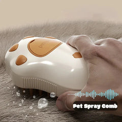 Electric cat steam brush bys-user-store-22890, 3-in-1 pet grooming comb with water spray for cats and dogs, USB rechargeable.