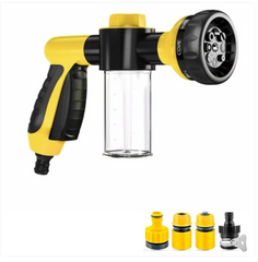 Pawlio high-pressure pet dog wash outdoor sprayer with grooming brush, ideal for bathing, watering plants, and car washing.
