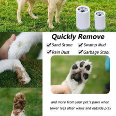 Pawlio™ Portable Dog Paw Cleaner Cup with soft brush for gentle and effective paw cleaning during grooming.