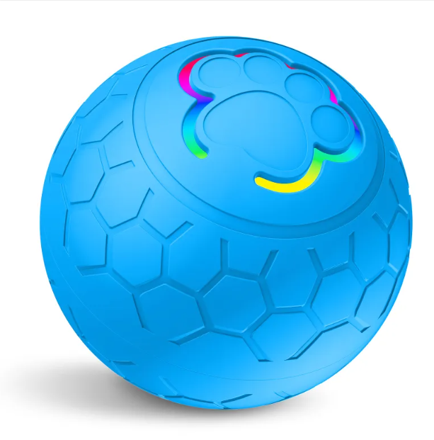 Pawlio™ Smart Bounce Ball for dogs and cats, a colorful interactive self-rolling toy with durable rubber surface and playful design.