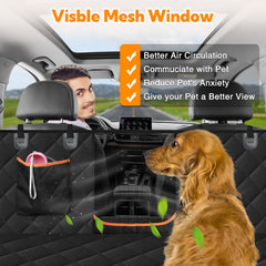 Pawlio™ Premium Dog Car Seat Hammock waterproof backseat protector with adjustable straps and quilted padding for pet comfort.