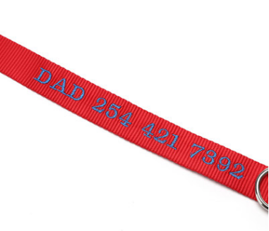 Dog Collar with Anti-Loss and Embroidered Design