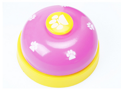 Pawlio Paw Press Training Bell with a metal bell and a colorful paw print design for dog training and communication.