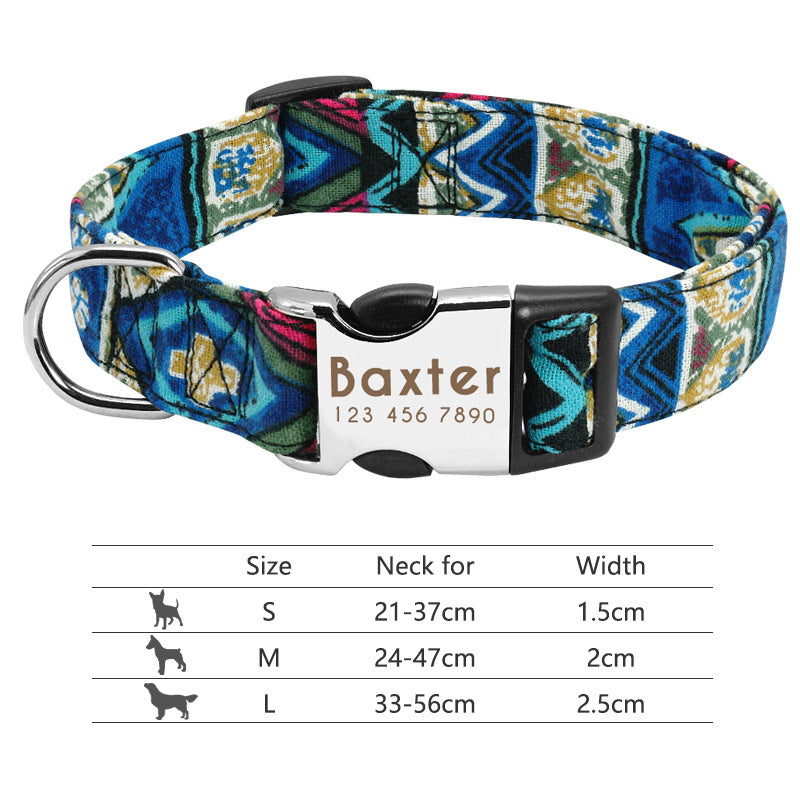 Personalized Adjustable Nylon Dog and Cat Collar