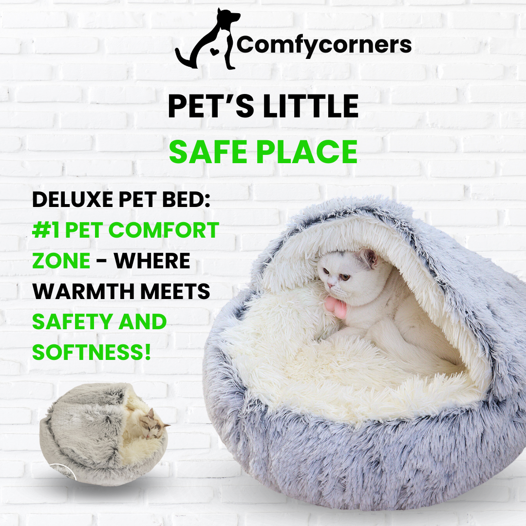 Soft plush paw print pet bed by Pawlio with cushioned sides and cozy interior for comfortable pet rest.