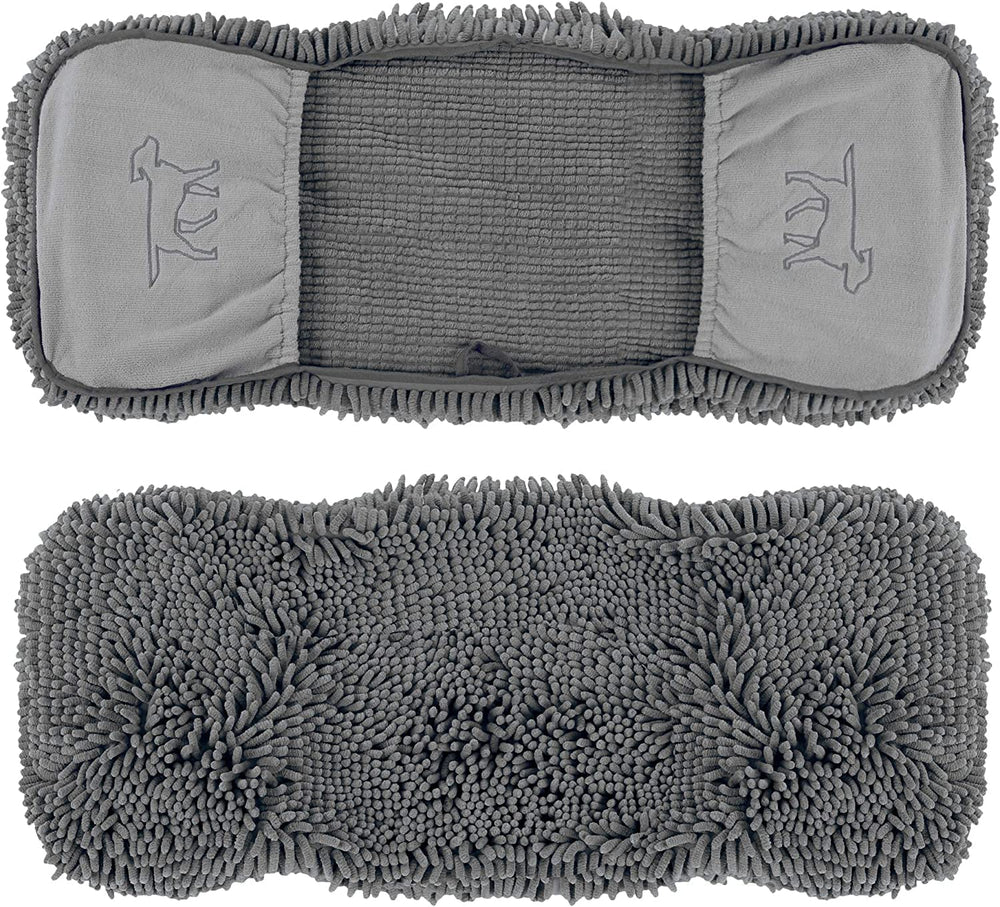 Large Pawlio Ultra-Absorbent Quick-Dry Dog Towel made of microfiber, shown folded with a dog towel in a neutral setting.