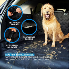 Pawlio™ heavy-duty waterproof SUV cargo liner with non-slip surface, protecting trunk area from dirt and pet hair.