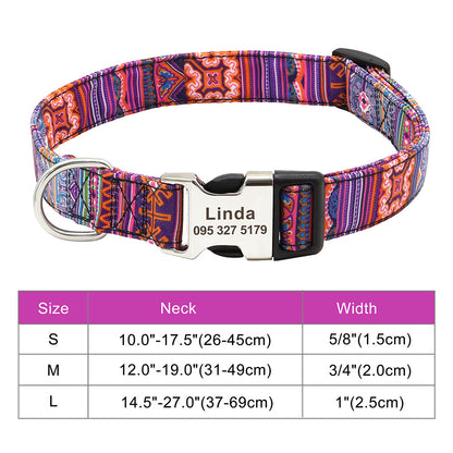 Personalized Adjustable Nylon Dog and Cat Collar