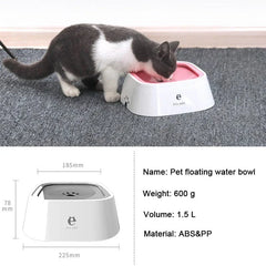 Pawlio™ Mess-Free Floating Dog Water Bowl with slow-feed design and non-slip base, featuring a floating water surface for dogs.