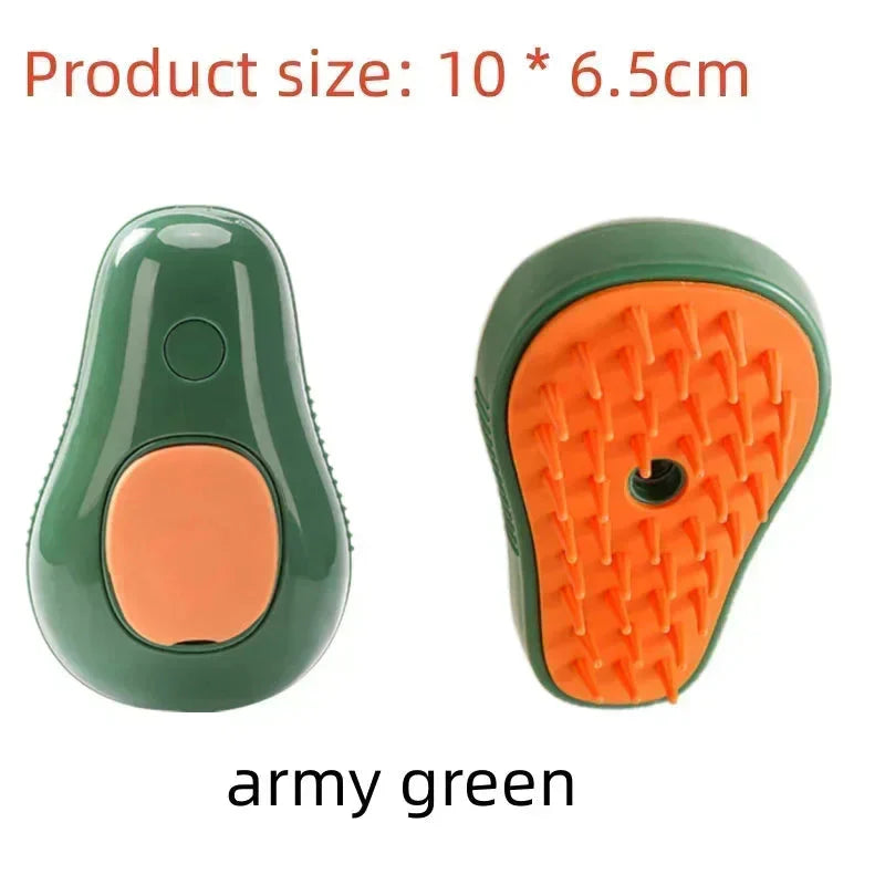 Electric cat steam brush bys-user-store-22890 with water spray, 3-in-1 pet grooming comb for cats and dogs, USB rechargeable.