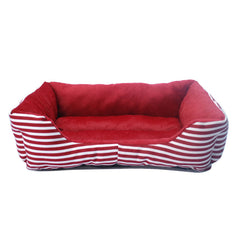Vintage-inspired dog lounge bed by Pawlio, featuring soft fabric and cozy cushion for stylish pet comfort.
