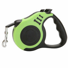 Pawlio™ automatic retractable dog leash with brake and lock safety system, black nylon leash with handle and locking mechanism.