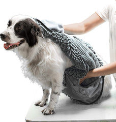 Pawlio™ Ultra-Absorbent Quick-Dry Dog Towel in extra-large microfiber, showing soft, plush fabric ideal for drying pets.