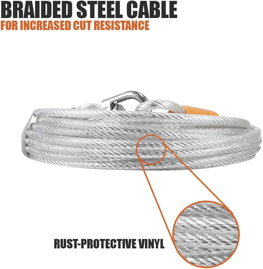 Pawlio™ heavy-duty 25ft dog tie-out cable, tangle-free runner with secure metal clip for outdoor pet safety and freedom.
