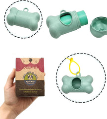 Pawlio™ Secure Poop Bag Dispenser with 195 waste bags and tangle-free design, shown attached to a dog leash.