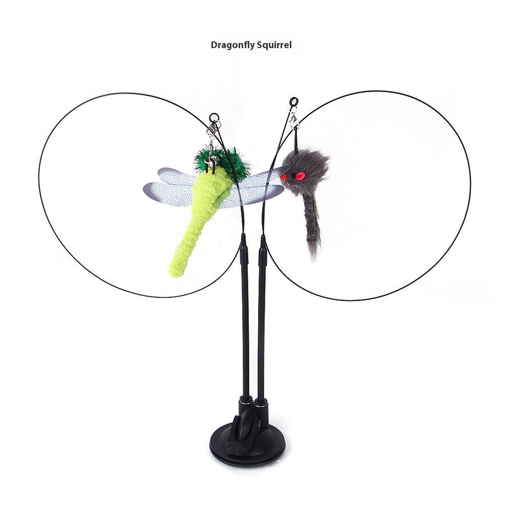 Pawlio Cat Sucker Teaser Toy with colorful feather and string for playful feline entertainment