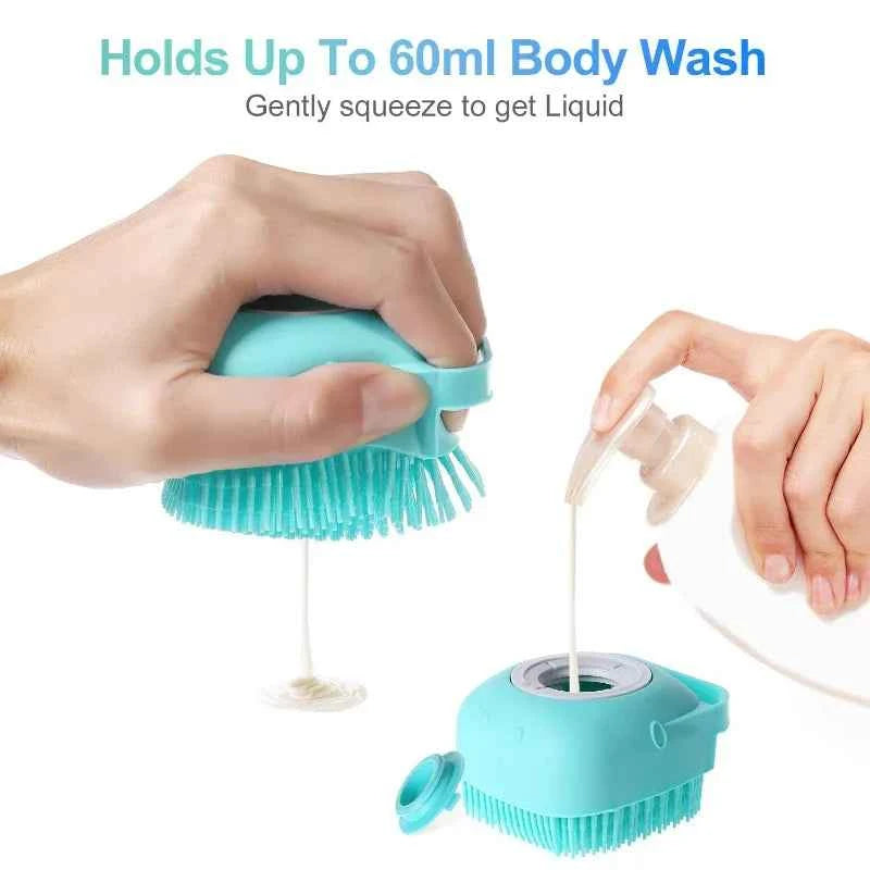 Pawlio™ Pet Shampoo Brush – Silicone Bath Massage Brush for Dogs & Cats