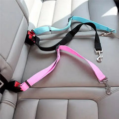 Pawlio™ adjustable dog car seat belt and safety harness with padded straps and secure buckle for vehicle travel safety.