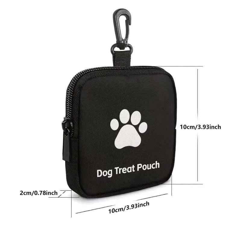 Portable Pawlio™ dog training treat bag in black with adjustable strap and spacious main compartment for hands-free dog training.