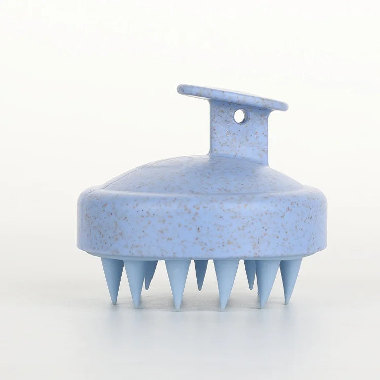 Pawlio silicone shampoo brush for scalp massage and hair washing, featuring soft bristles for gentle cleansing in bath or shower.