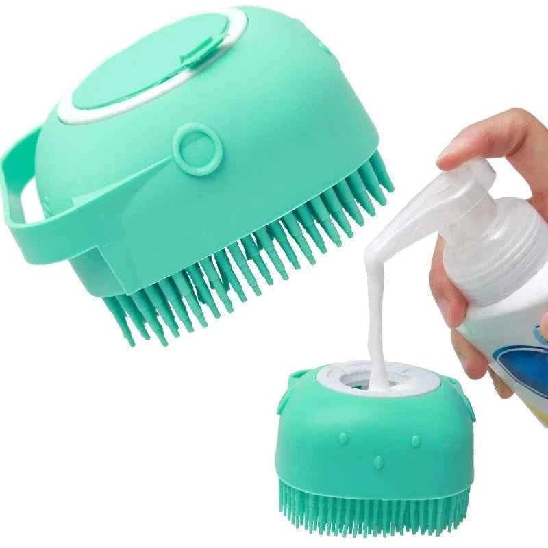 Pawlio™ Pet Shampoo Brush – Silicone Bath Massage Brush for Dogs & Cats