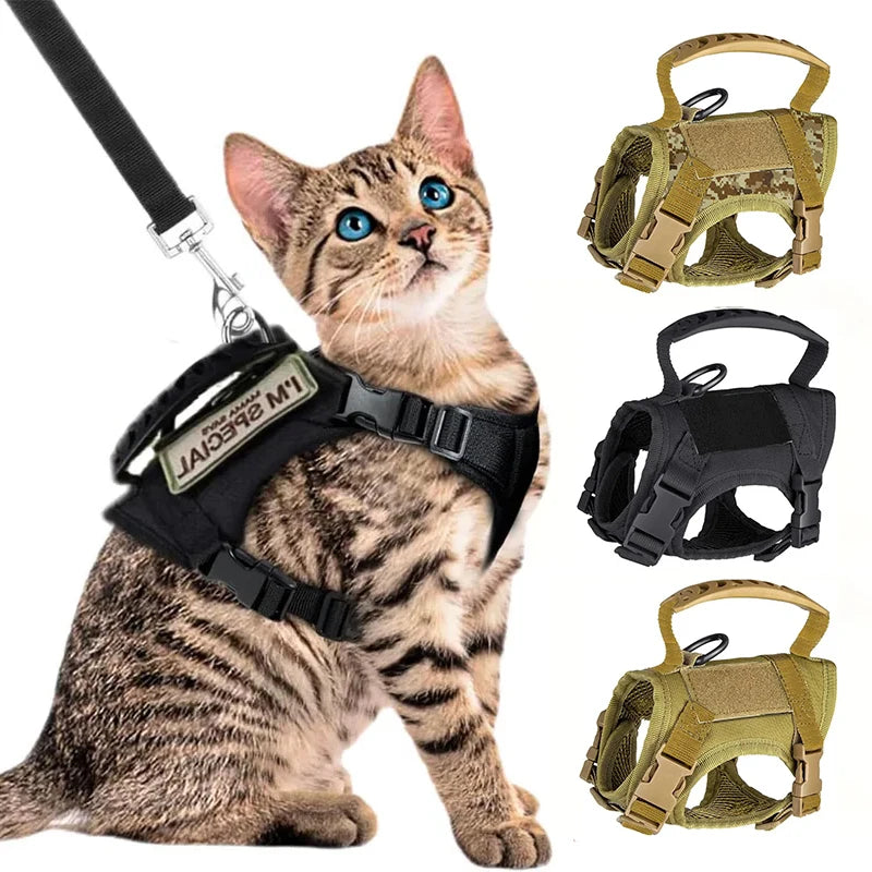 Tactical Escape Proof Cat Harness & Leash Set