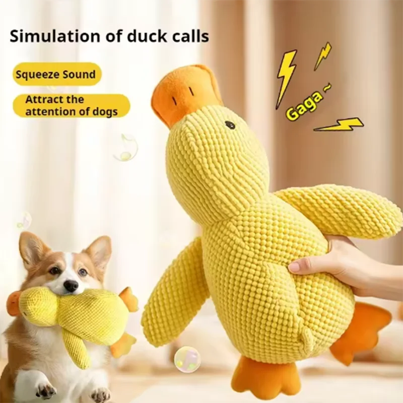 Pawlio™ Plush Duck Comfort Toy for dogs, soft and cuddly calming buddy with a cute duck design for canine comfort.