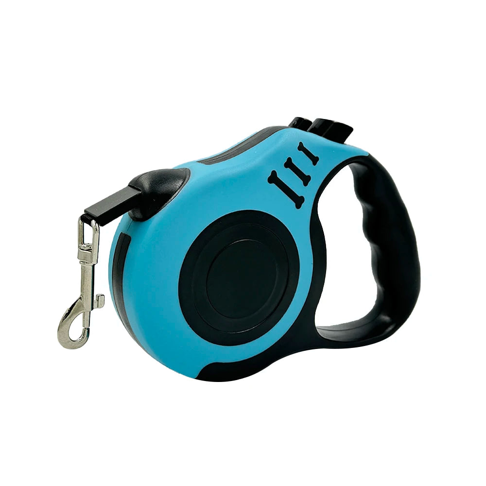 Pawlio™ automatic retractable dog leash in black, 3m and 5m lengths, durable lead with ergonomic handle for walking your dog.