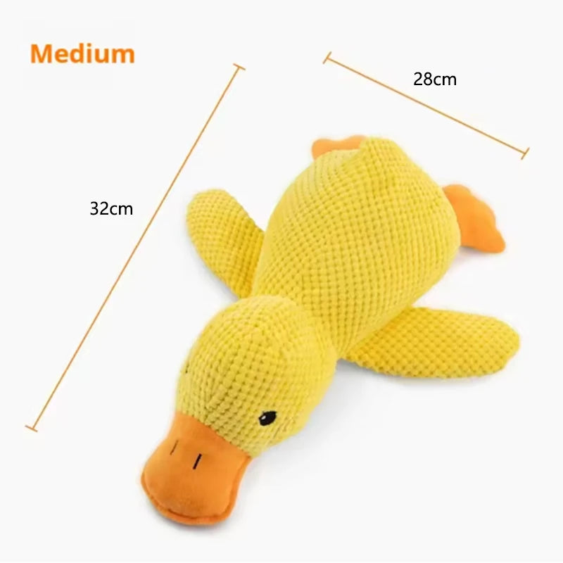 Pawlio™ Plush Duck Comfort Toy for dogs, soft and cuddly calming buddy with embroidered eyes and plush fabric, ideal for dogs.